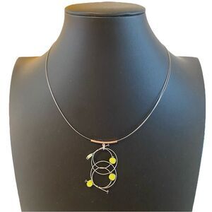 Delicate Looking Handmade Sterling Silver & Chartreuse Pendant Necklace